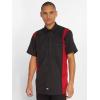 imageDickies Mens ShortSleeve TwoTone Work ShirtBlackEnglish Red V1