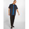 imageDickies Mens ShortSleeve TwoTone Work ShirtBlackRoyal Blue V1