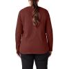 imageDickies Womens LongSleeve 3Button Henley ShirtBrick