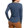 imageDickies Womens LongSleeve 3Button Henley ShirtDark Denim