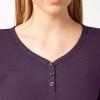 imageDickies Womens LongSleeve 3Button Henley ShirtPlum Perfect