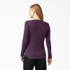 imageDickies Womens LongSleeve 3Button Henley ShirtPlum Perfect