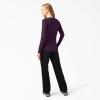 imageDickies Womens LongSleeve 3Button Henley ShirtPlum Perfect