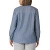 imageDickies Womens Plus Size Long Sleeve Rolltab Work ShirtLight Stonewashed