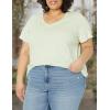 imageDickies Womens Womens Plus Short Sleeve VNeck TShirtCeladon Green