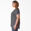 imageDickies Womens Womens Plus Short Sleeve VNeck TShirtGraphite