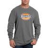 imageDickies Mens Long Sleeve Regular Fit Logo TeeStone Gray V1