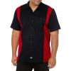 imageDickies Mens ShortSleeve TwoTone Work ShirtBlackEnglish Red V1