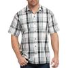 imageDickies Mens Yarn Dyed Short Sleeve Camp ShirtSilverBlueWhi