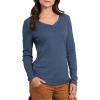 imageDickies Womens LongSleeve 3Button Henley ShirtDark Denim