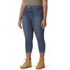 imageDickies Womens Plus Size Perfect Shape Denim Capri PantStonewashed Indigo Blue