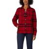 imageDickies Womens Quilted Flannel Shirt JacketEnglish Red Black Plaid