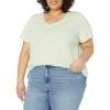 imageDickies Womens Womens Plus Short Sleeve VNeck TShirtCeladon Green