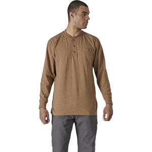 imageDickies Mens BigTall LongSleeve Heavyweight HenleyBrown Duck Single Dye Heather