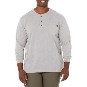 imageDickies Mens BigTall LongSleeve Heavyweight HenleyHeather Gray
