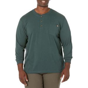 imageDickies Mens BigTall LongSleeve Heavyweight HenleyHunter Green