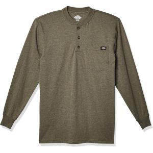 imageDickies Mens BigTall LongSleeve Heavyweight HenleyMilitary Green Single Dye Heather