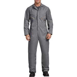 imageDickies Mens Deluxe Long Sleeve Coveralls  75 oz Twill Mechanic Jumpsuit with Zipper Front Industrial Uniform FitGray