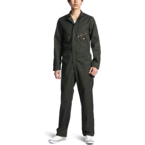 imageDickies Mens Deluxe Long Sleeve Coveralls  75 oz Twill Mechanic Jumpsuit with Zipper Front Industrial Uniform FitOlive Green V1