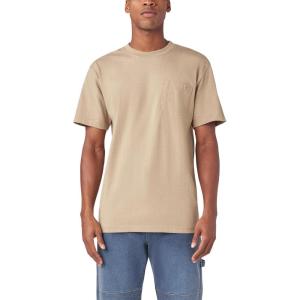 imageDickies Mens Heavyweight Heathered Short Sleeve Pocket TShirtDesert Sand Heather