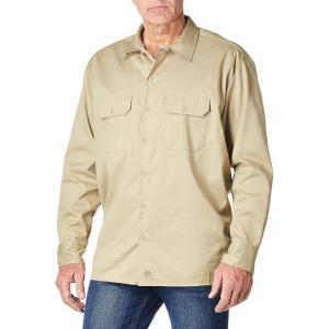 imageDickies Mens Long Sleeve Flex Twill Work ShirtDesert Sand V1