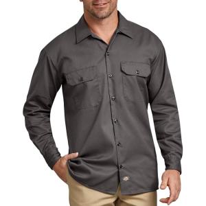 imageDickies Mens Long Sleeve Flex Twill Work ShirtGravel Gray