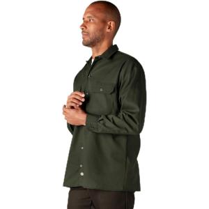 imageDickies Mens Long Sleeve Flex Twill Work ShirtOlive Green