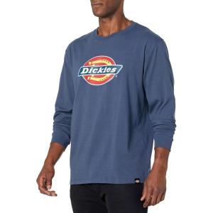 imageDickies Mens Long Sleeve Regular Fit Logo TeeAta Midnight Blue