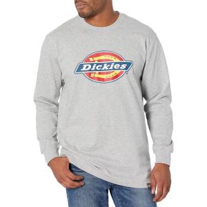 imageDickies Mens Long Sleeve Regular Fit Logo TeeHeather Gray