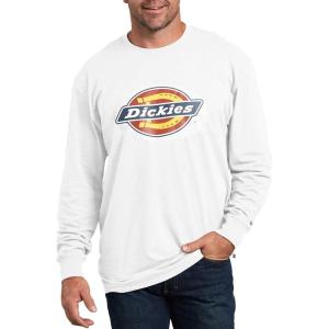 imageDickies Mens Long Sleeve Regular Fit Logo TeeWhite V1