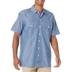 imageDickies Mens Short Sleeve Chambray ShirtBlue Chambray