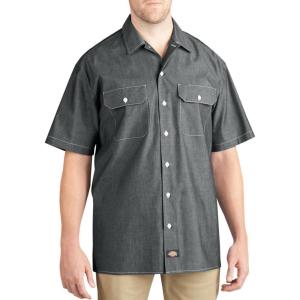 imageDickies Mens Short Sleeve Chambray ShirtNavy Chambray
