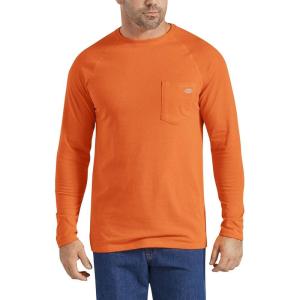imageDickies Mens Tempiq Performance Cooling Long Sleeve TShirtBright Orange V1