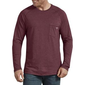imageDickies Mens Tempiq Performance Cooling Long Sleeve TShirtBurgundy Heather V1