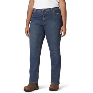 imageDickies Size Womens Plus Perfect Shape Straight Stretch Denim JeansStonewashed Indigo Blue