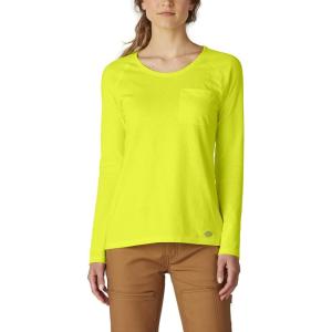 imageDickies Womens Long Sleeve Cooling Tempiq Performance TShirtBright Yellow V1