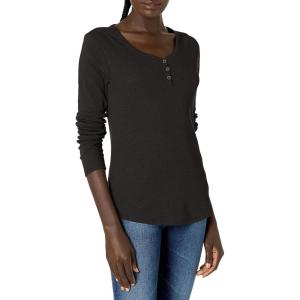 imageDickies Womens LongSleeve 3Button Henley ShirtBlack