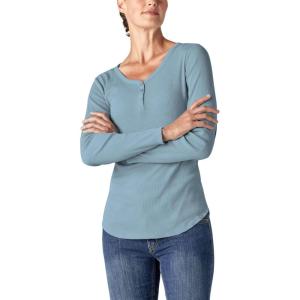 imageDickies Womens LongSleeve 3Button Henley ShirtBlue