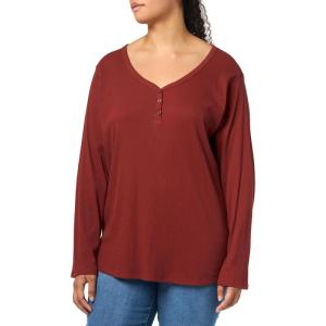 imageDickies Womens LongSleeve 3Button Henley ShirtRed