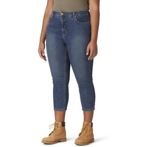 imageDickies Womens Plus Size Perfect Shape Denim Capri PantStonewashed Indigo Blue