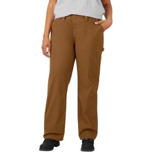 imageDickies Womens Plus Size Relaxed Straight Carpenter Duck PantRinsed Brown Duck