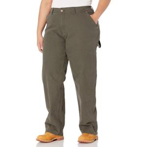 imageDickies Womens Plus Size Relaxed Straight Carpenter Duck PantRinsed Moss Green
