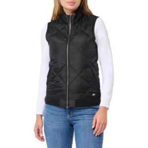 imageDickies Womens Quilted Bomber Vest  Lightweight Insulated Utility Outerwear with Pockets for Construction ampamp OutdoorBlack