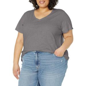 imageDickies Womens Womens Plus Short Sleeve VNeck TShirtGraphite