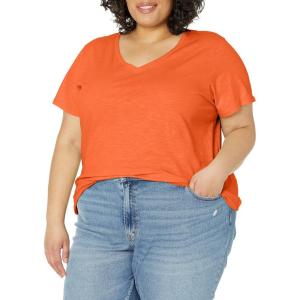 imageDickies Womens Womens Plus Short Sleeve VNeck TShirtScarlet Ibis