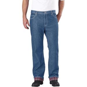 imageDickies mens Relaxed Fit Flannel Lined JeanStone Washed