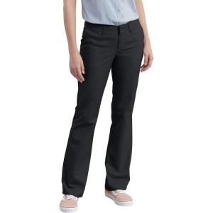 imageDickies womens Flat Front Stretch Twill Pant Slim Fit BootcutBlack V1