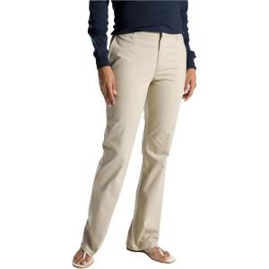imageDickies womens Flat Front Stretch Twill Pant Slim Fit BootcutDesert Sand
