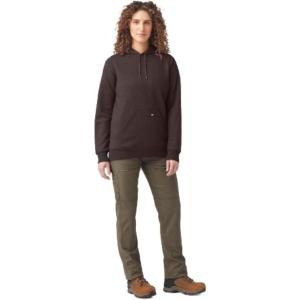 imageDickies womens Heavyweight Wordmark Fleece PulloverChocolate Brown Heather