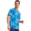 imageDickies Dynamix Men Scrubs Top Rib Knit VNeck Plus Size DK607 4XL Tonal Tie Dye Navy